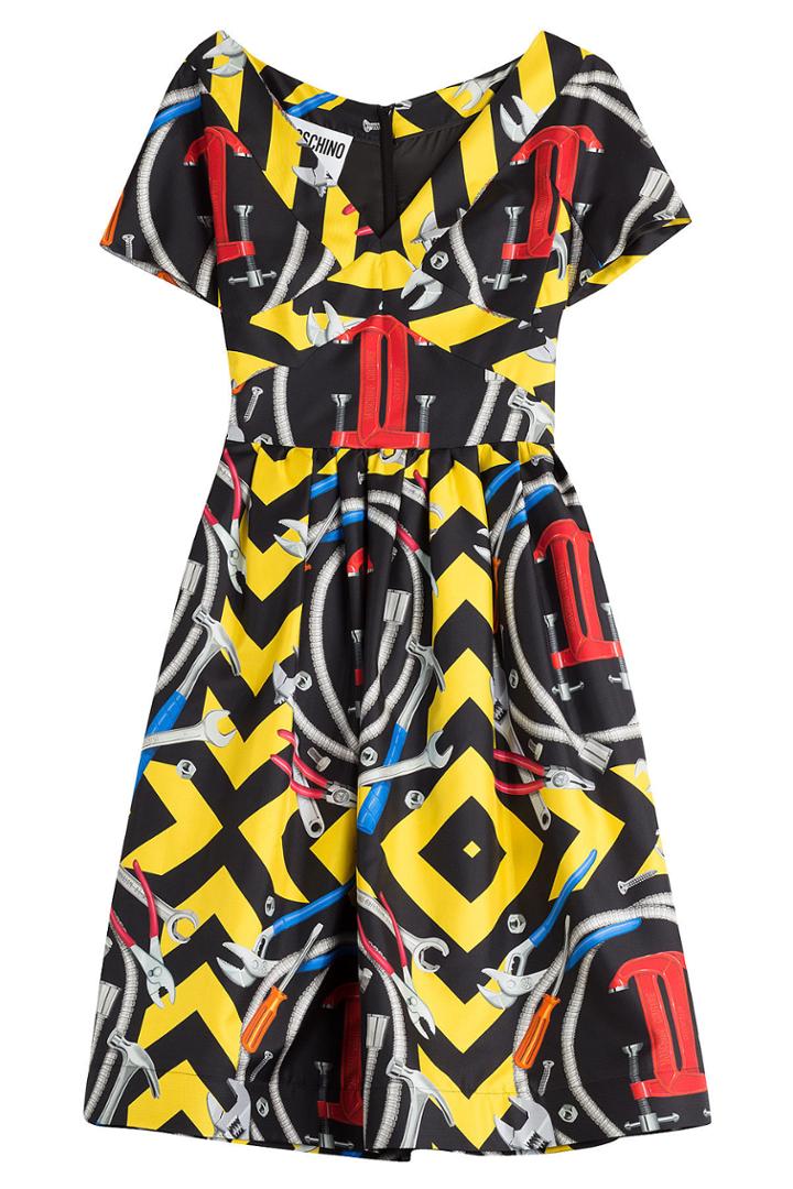 Moschino Moschino Printed Silk Cocktail Dress - Multicolored