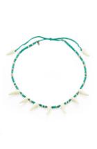 Aur Lie Bidermann Squaw Necklace With Gold-plated Stones And Turquoise