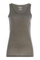 Majestic Majestic Cotton Blend Tank With Cashmere - Green