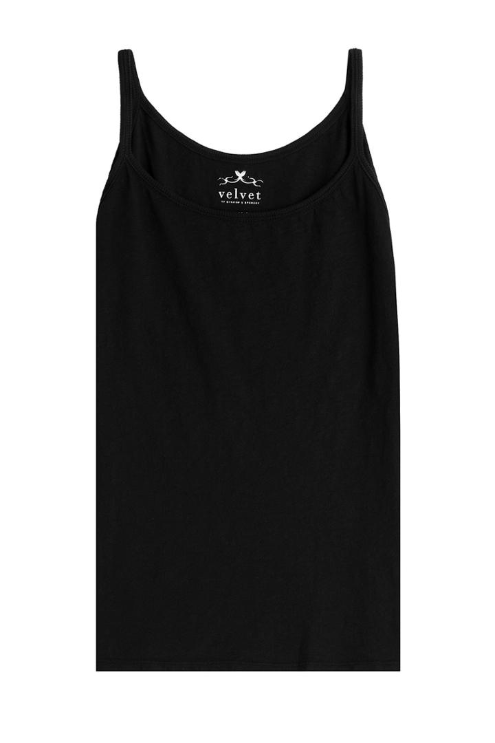 Velvet Velvet Cotton Vest Top - Black