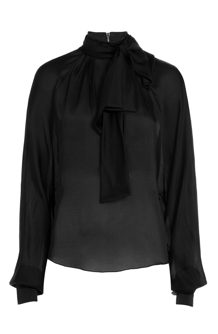 Balmain Tie-neck Silk Blouse