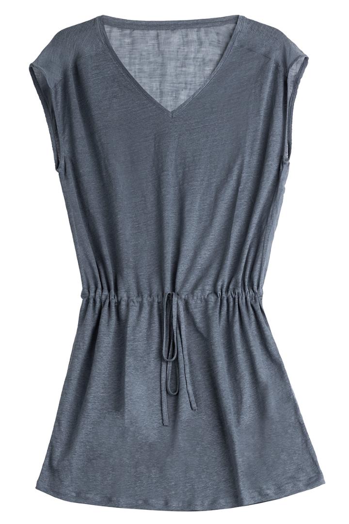 Majestic Majestic Linen Drawstring Dress - None