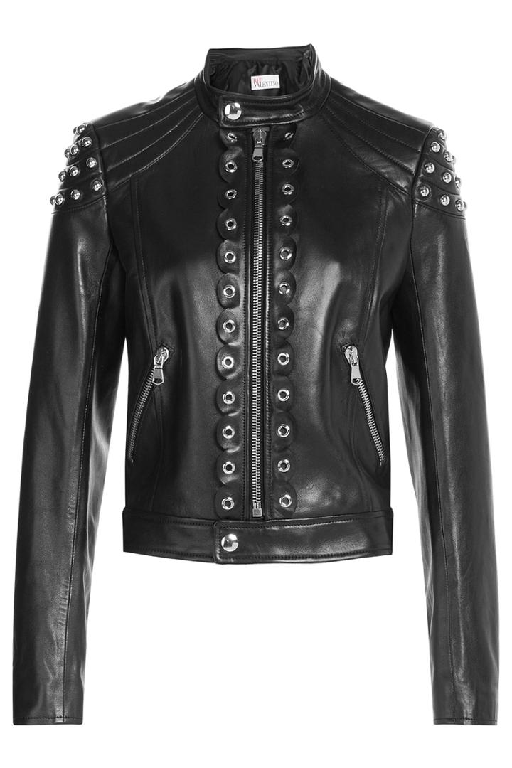 Red Valentino Red Valentino Leather Jacket - Black
