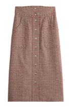 R.e.d. Valentino R.e.d. Valentino Wool Plaid Mid-length Skirt With Eyelet Embellishment