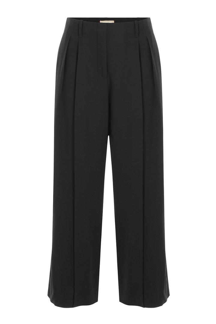 Michael Kors Collection Michael Kors Collection Virgin Wool Pleated Front Culottes - Black