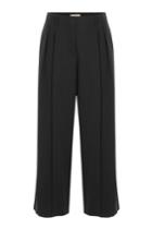 Michael Kors Collection Michael Kors Collection Virgin Wool Pleated Front Culottes - Black