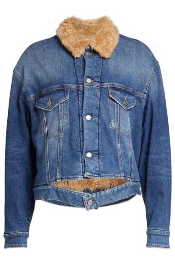 Golden Goose Deluxe Brand Golden Goose Deluxe Brand Denim Jacket With Faux Fur Lining