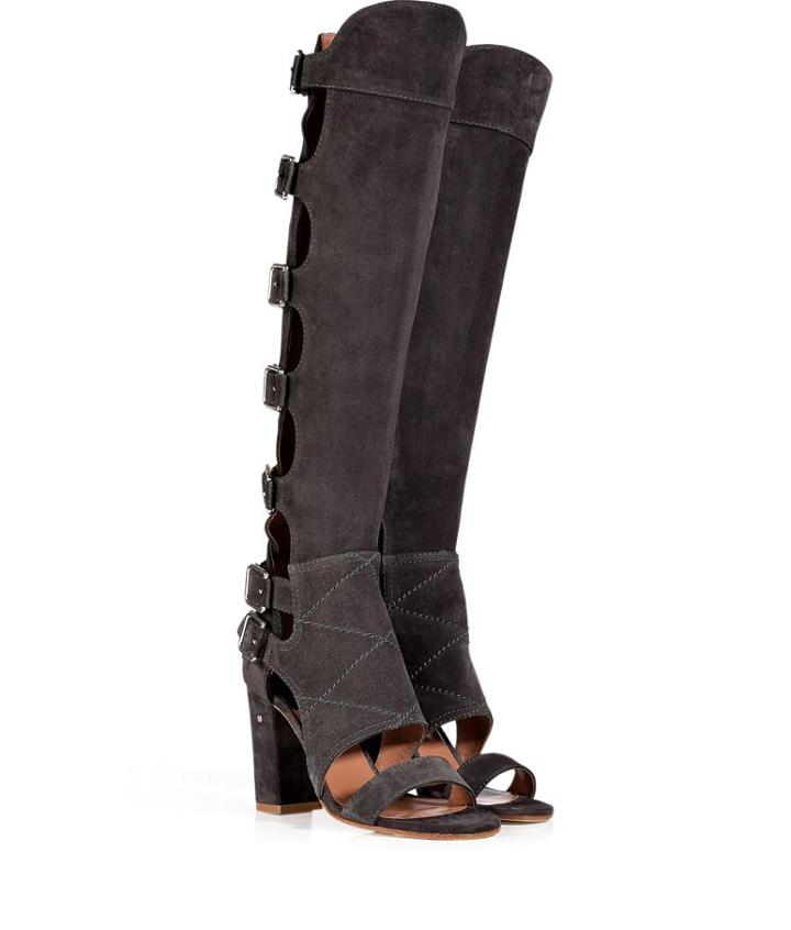 Laurence Dacade Suede Open Toe Fatal Boots