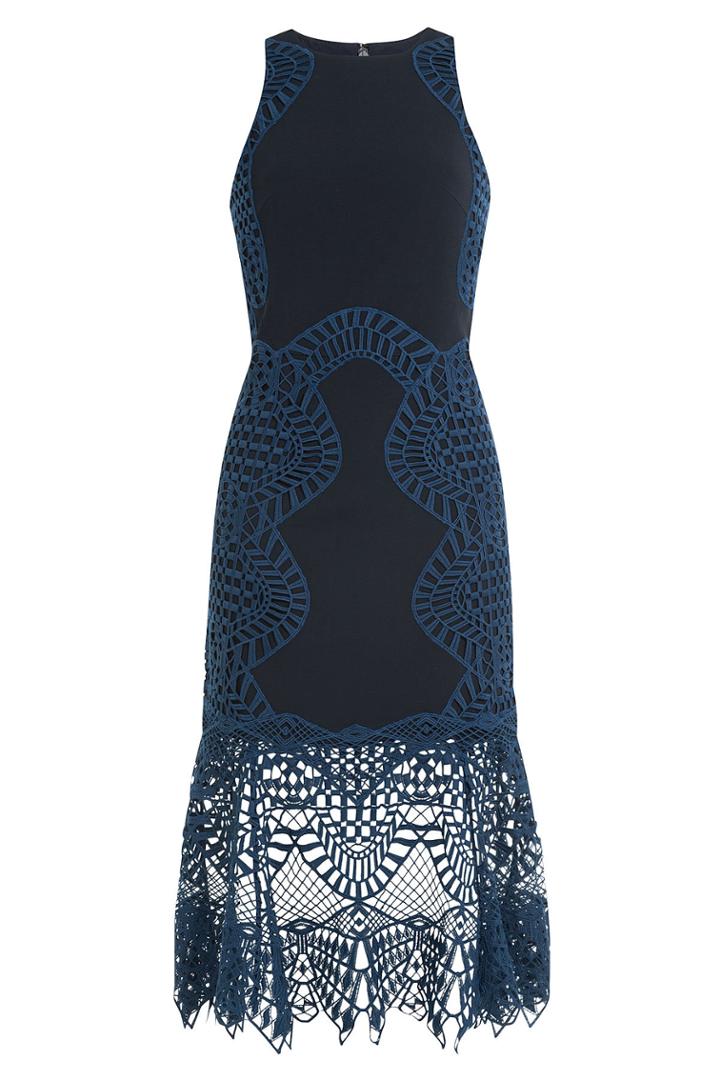 Jonathan Simkhai Jonathan Simkhai Cocktail Dress With Lace Crochet Overlay - Blue