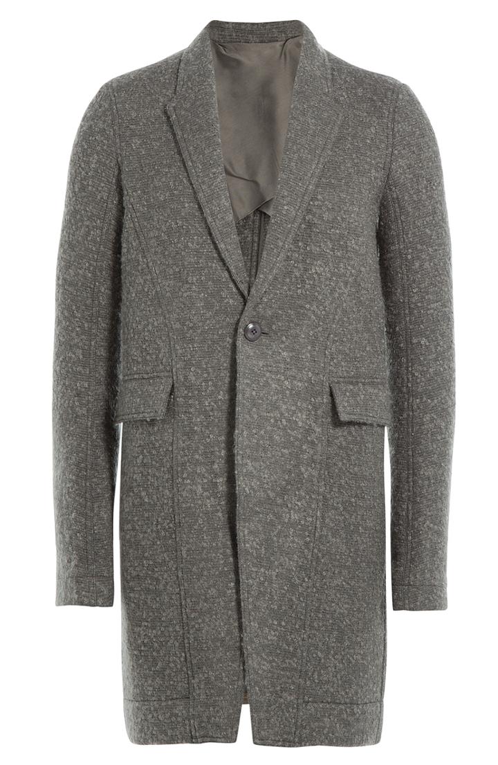 Rick Owens Men Coat With Virgin Wool And Mohair