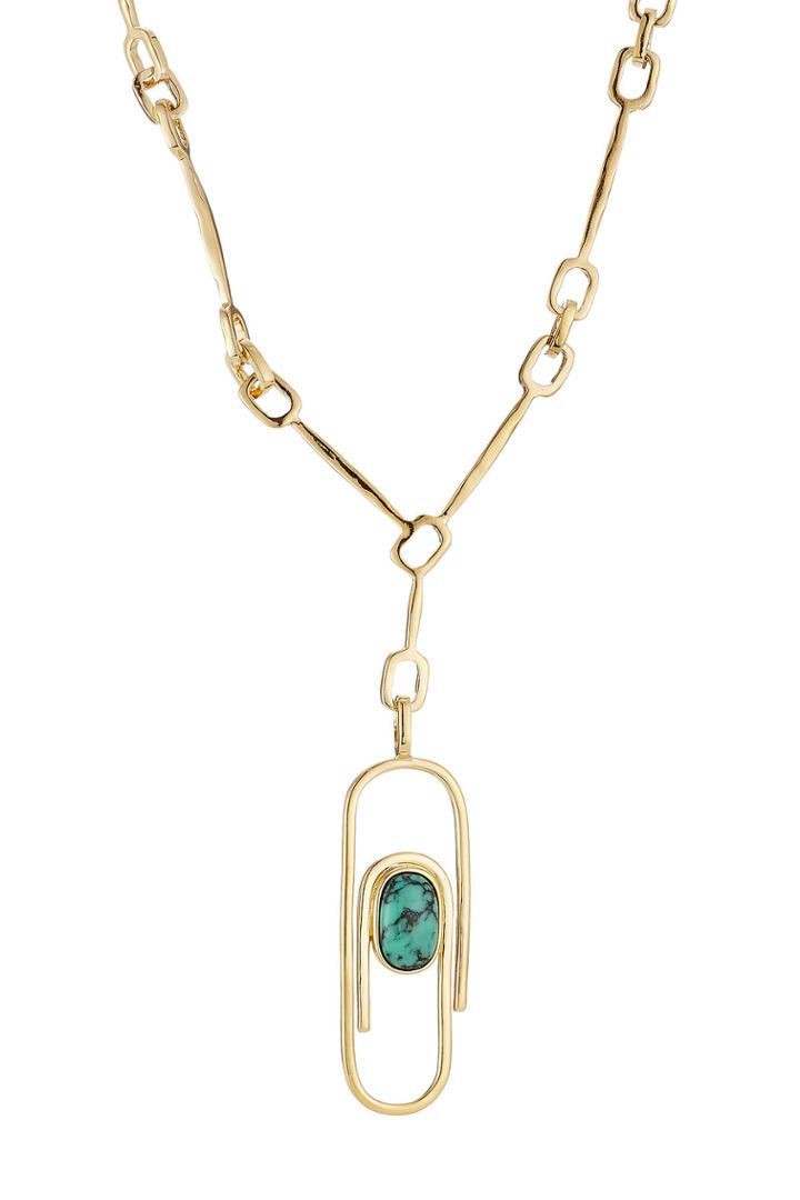 Aurélie Bidermann Aurélie Bidermann Angelica 18kt Gold Plated Necklace With Turquoise