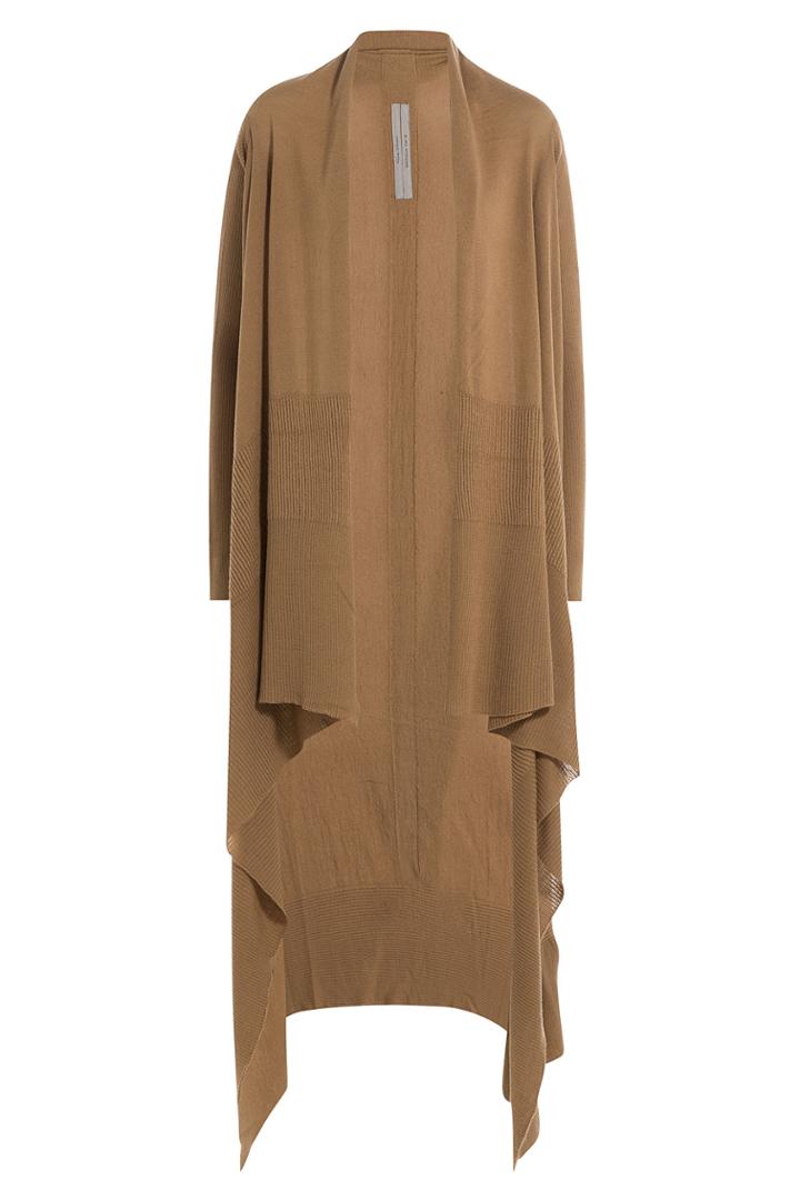 Rick Owens Rick Owens Draped Virgin Wool Cardigan - Camel