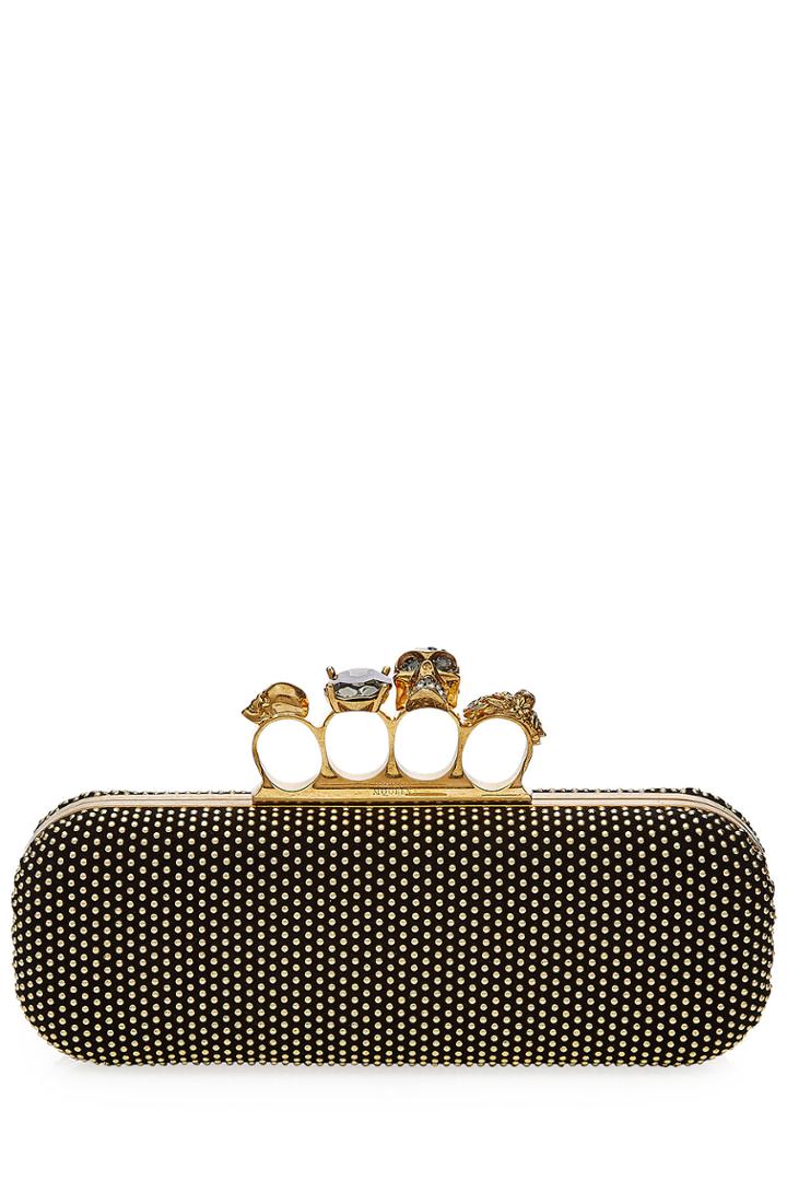 Alexander Mcqueen Alexander Mcqueen Brass Knuckles Clutch - Gold