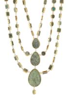 Pippa Small Pippa Small Gold Plated Silver Necklace With Chrysocolla Stones - Green