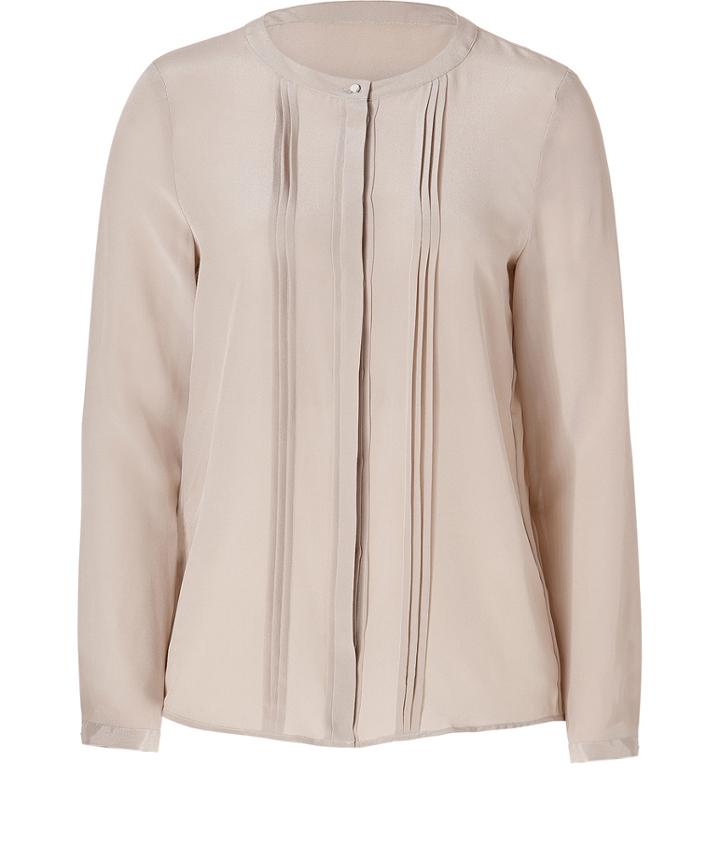 Hugo Silk Etiny Blouse In Light Beige
