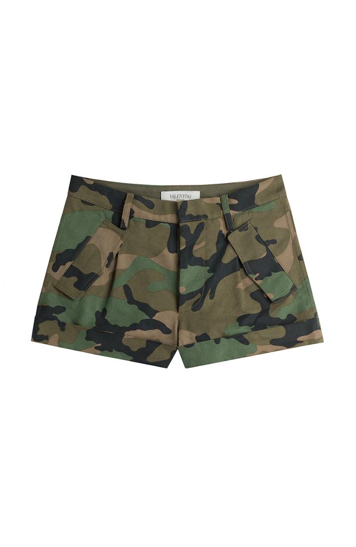 Valentino Valentino Cash & Rocket Camouflage Cotton Shorts