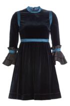 Roksanda Roksanda Velvet Dress With Flared Sleeves - Blue
