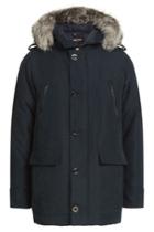 Michael Kors Collection Michael Kors Collection Coat With Fur Trimmed Hood - Blue