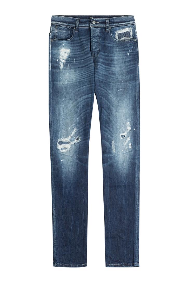 Seven For All Mankind Seven For All Mankind Distressed Straight Leg Jeans - None