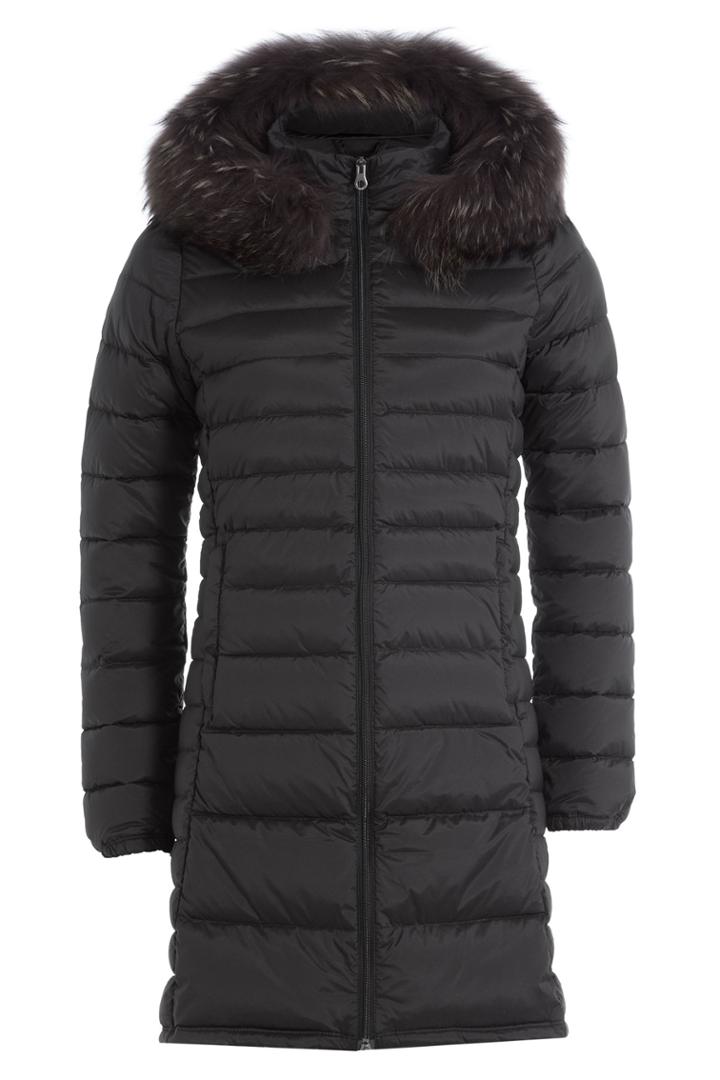 Duvetica Duvetica Quilted Down Jacket With Fur Trim - Black