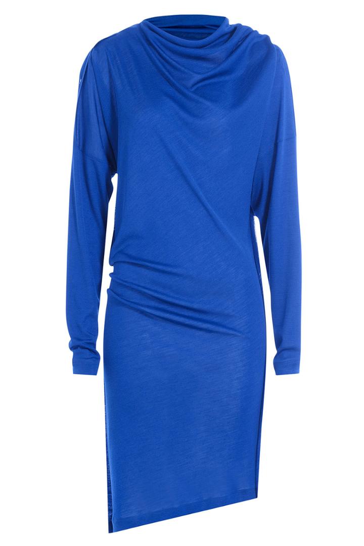 Maison Margiela Maison Margiela Draped Wool Dress With Silk - Blue