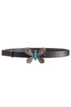 Valentino Valentino Leather Belt With Butterfly