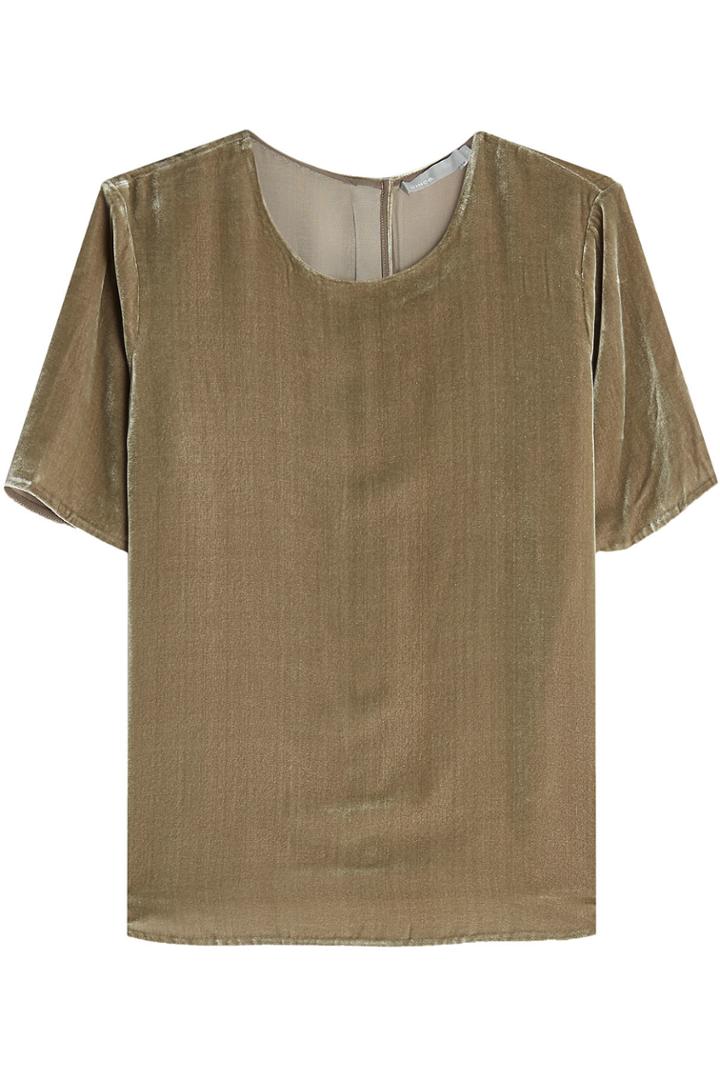 Vince Vince Velvet Top With Silk