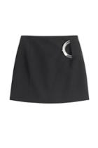 Mugler Mugler Mini Skirt With Metallic Detail - Black