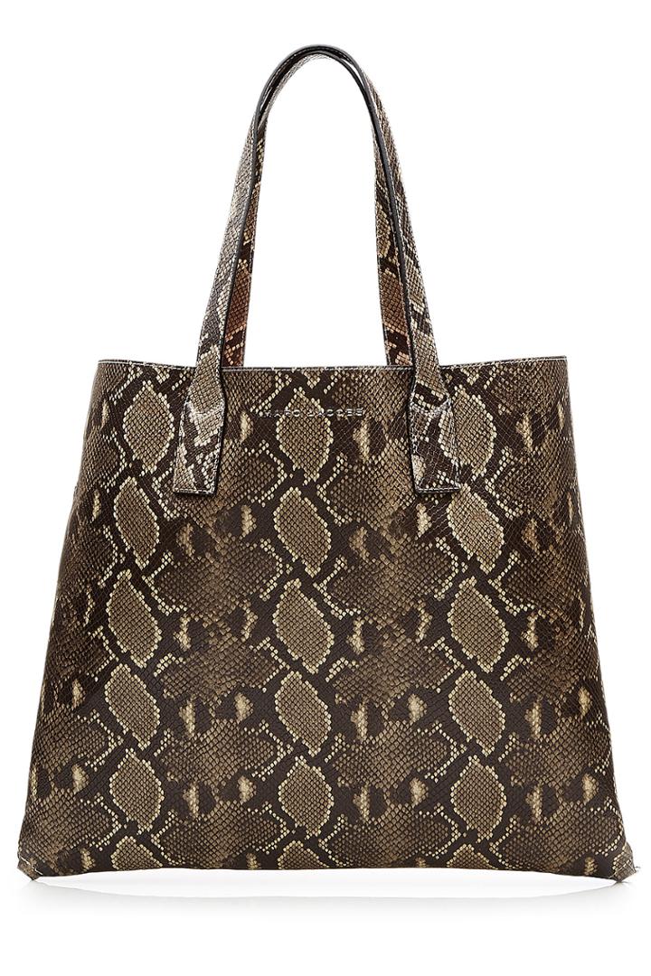 Marc Jacobs Marc Jacobs Snake Print Wingman Leather Tote - Animal Prints