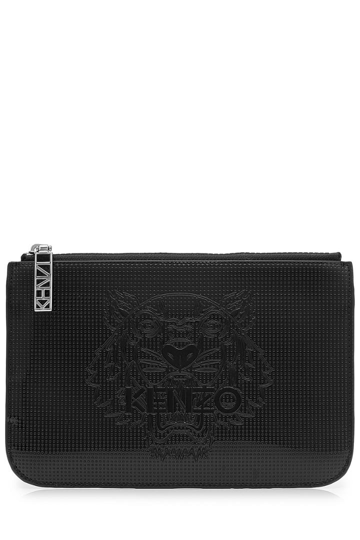 Kenzo Kenzo Leather Tiger Pouch - Black