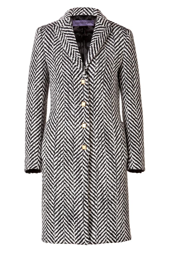 Emanuel Ungaro Emanuel Ungaro Wool Chevron Coat - White