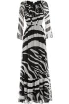 Diane Von Furstenberg Diane Von Furstenberg Printed Silk Maxi Dress - Animal Print