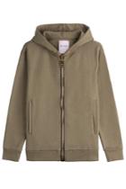 Palm Angels Palm Angels Zipped Cotton Hoody - Green