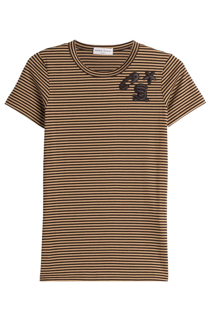 Sonia Rykiel Sonia Rykiel Striped Cotton T-shirt With Embroidery