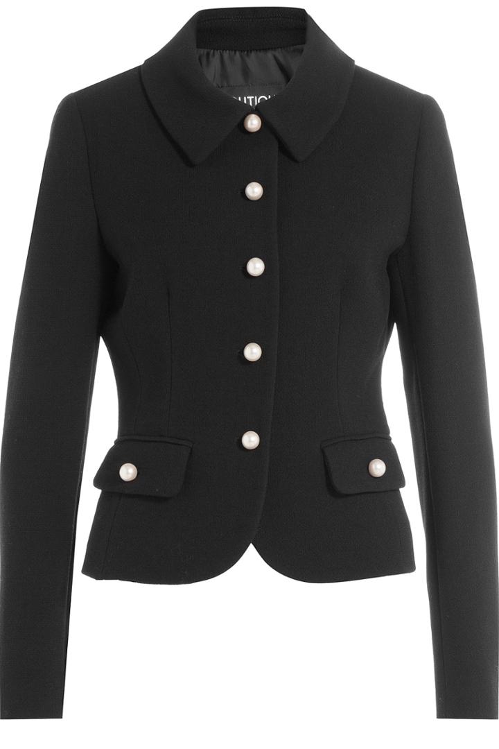 Boutique Moschino Boutique Moschino Virgin Wool Jacket With Faux Pearls - Black