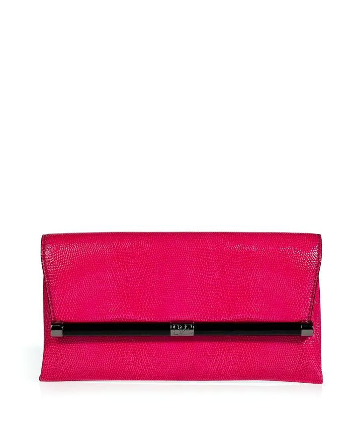 Diane Von Furstenberg Lizard Leather Envelope Clutch