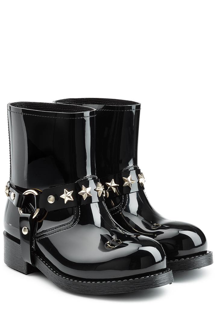 Red Valentino Red Valentino Shiny Rubber Boots - Black