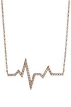 Diane Kordas Diane Kordas Heartbeat 18kt Rose Gold Necklace With White Diamonds