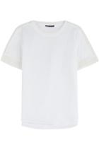 Vince Cotton T-shirt With Embroidered Inserts
