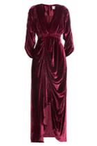 Preen Preen Draped Velvet Dress - Red