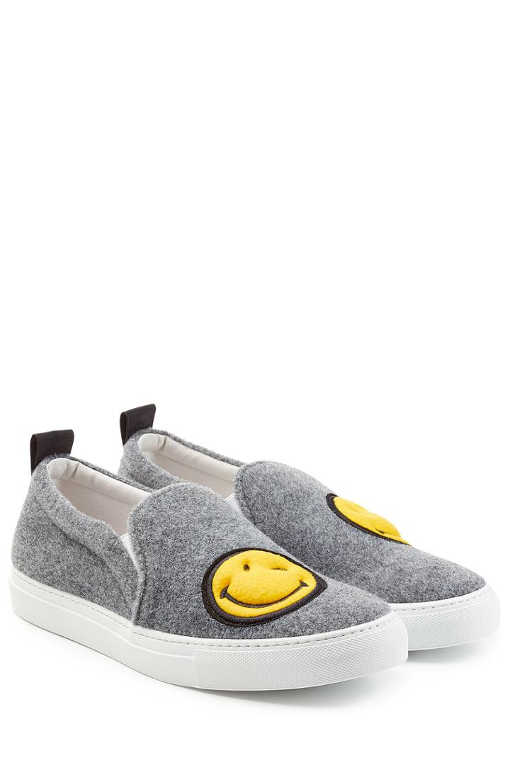 Joshua Sanders Joshua Sanders Felted Wool Slip On Sneakers - Grey