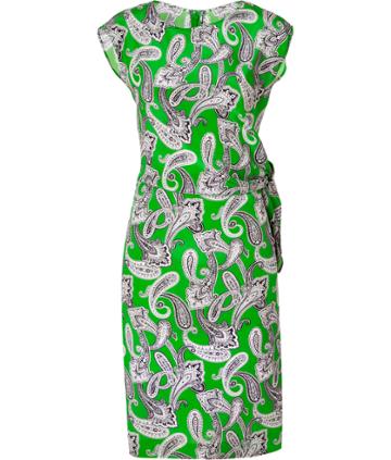 Etro Apple Green-multi Printed Silk Dress
