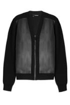 The Kooples The Kooples Wool Cardigan With Leather - Black