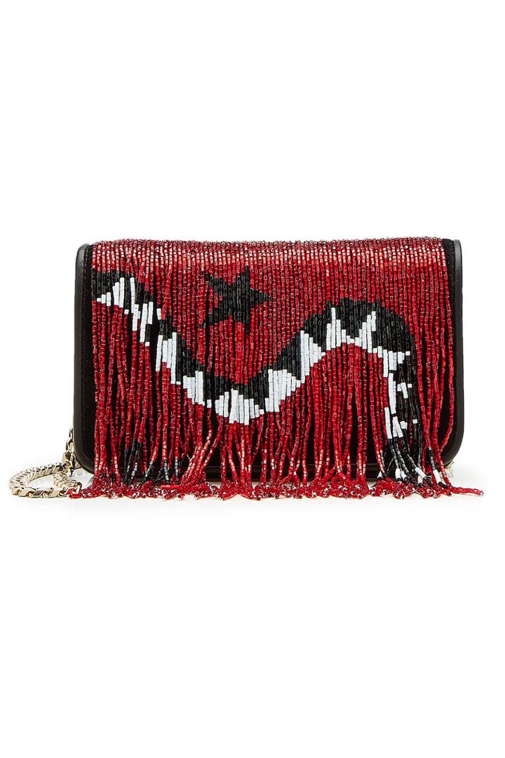 Les Petits Joueurs Les Petits Joueurs Embellished Clutch With Leather