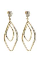 Alexis Bittar Linear Orbit Gold Plated Earrings With Crystals