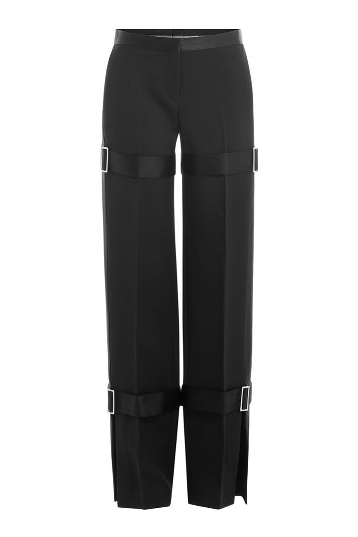 Alexander Mcqueen Alexander Mcqueen Wide Leg Wool Pants With Silk