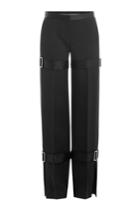 Alexander Mcqueen Alexander Mcqueen Wide Leg Wool Pants With Silk