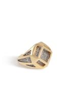 Noor Fares Noor Fares 18kt Gold Cube Cage Ring With Diamonds