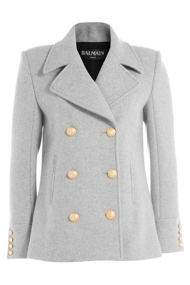 Balmain Balmain Virgin Wool Jacket With Embossed Buttons - Black