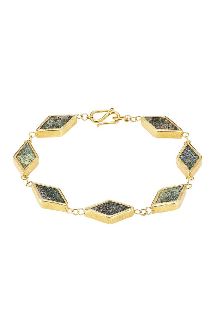 Pippa Small Pippa Small Gold Plated Silver Bracelet With Chrysocolla - Green